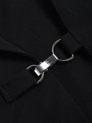 Women Metal Buckle Long Elegant Trench Lapel Long Sleeve Windbreaker Tide Spring Autumn