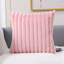 Faux Fur Cushion Cover Flocking Stripe Cushion Cover Pink Grey Orange Ivory Soft Home Decorative Pillow Cover