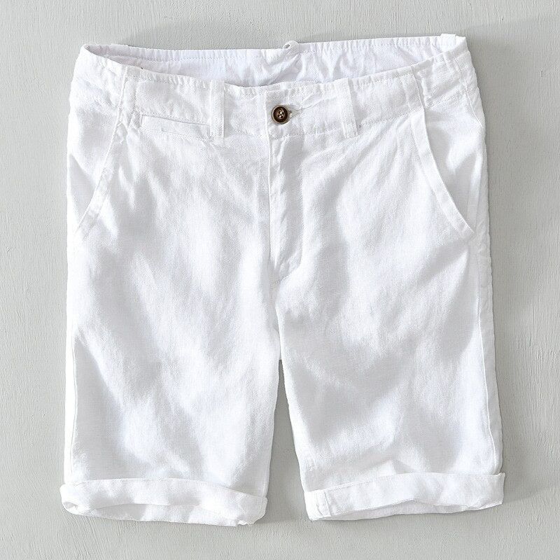 Linen Shorts Men Summer Loose Beach Holiday Shorts Man Casual Shorts