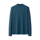 Winter Men Solid Simple Basic T-shirt Minimalist Casual Slim Fit Warm Bottoming Pullovers Tops