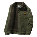Warm Corduroy Mens Jackets Winter Coats Fur Collar Pockets Military Jacket Casual Jacket Outwear Male Thermal Army Black Brown