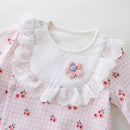 Spring and Autumn Children Clothing Infant One-piece Pink Toddler Romper Kids Jumpsuits Printing Lace Baby Girl Clothes