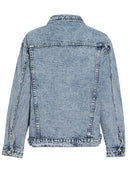 Streetwear Denim Jacket For Women Lapel Long Sleeve Patchwork Pockets Solid Single Breasted Jackets Female Clothing