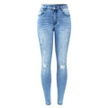 Ripped Jeans With Beads Woman Stretchy Denim Skinny Pants Trousers For Women Jeans