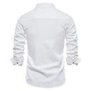 Spring Cotton Social Shirt Men Solid Long Sleeve Shirt for Men Lapel Casual Social Men Shirts