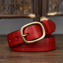 2.8cm Width Female Genuine Leather Belt Copper Pin Buckle Belts Women Jean Wild Belts Simple Waist Strap