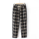 Oversized Summer Clothes For Women Harem Pants Washed Cotton Casual Plaid Pants
