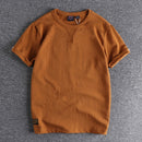 Cotton short sleeved t-shirt men sleeve crimping solid youth half sleeved clothes