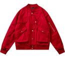 Vintage Baseball Bomber Jacket Men Streetwear Casual Solid Cargo Military Flight Coats Tactical Outwear