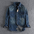 Classic men jeans shirt, work bag youth autumn winter coat