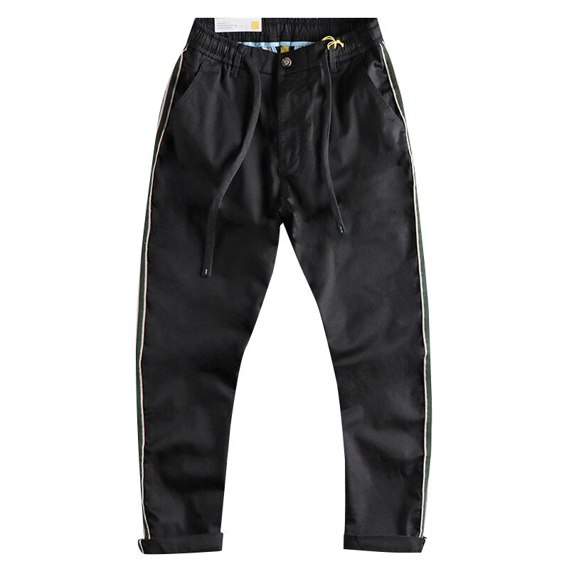 Casual pants men simple work clothes trend youth fit small straight trouser