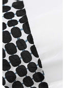 Women Black Dot Striped Big Size Casual T-shirt New Round Neck Short Sleeve Tide Spring Summer