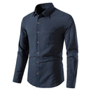 Men Solid Cotton Linen Long Sleeve Shirt Cardigan Long Sleeve Men Shirt