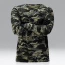 Men Camouflage Base T-shirt Pullover Loose O Neck Long Sleeves Breathable Casual Men Autumn Top
