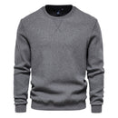 Cotton O-neck Sweatshirts Men Casual Solid Color Pullover Hoodies Men New Autumn Fashion Simple Brand Man Sweatshirt