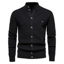 Knitted Mens Cardigan Cotton High Quality Button Mock Neck Sweater for Men New Winter Designer Cardigans Men