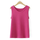 Women Spring Summer Waffle O-Neck Sleeveless Bottoming Vest Oversize Curve Clothes