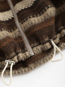 Toggle Drawstring Hem Hooded Crop Jacket Women Zip Up Drop Shoulder Coat Casual Outerwear