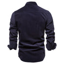 Corduroy Cotton Shirts Men Business Casual Lapel Solid Color Slim Fit Men Shirt New Autumn Shirt for Men