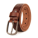 3.8CM Real Genuine Leather Belt Men Belt Alloy Pin Buckle Strap Wide Luxury