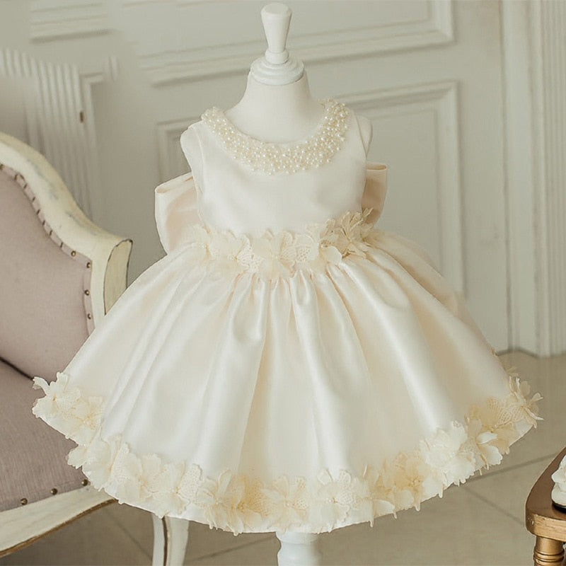 Girls Princess Dress for Baby Elegant Wedding Dresses Kids Vintage Ball Gown Children 1st Birthday Baptism Party