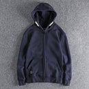 Plush and thickened Hooded Sweater men autumn and winter pure casual youth cardigan coat outerwear