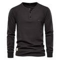 Henley T-Shirt Men Long Sleeve Basic Breathable Men Tops Tee Shirts New Autumn Solid Color T Shirt For Men