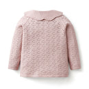 Baby Girls Knitted Cardigan Lotus Collar Children Sweet Cotton Knit Sweaters Outfits Toddler Spring Autumn Clothes Kids Clothing