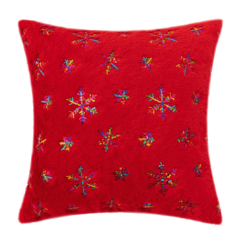 Decor Cushion Cover 45x45cm Christmas Snowflakes Fluffy Pillow Cover Home Decorative For Living Room Bed Room