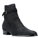 Designer Luxury lizard pattern Pointed toe Real Leather Buckle Strap Man Boots