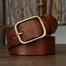 Genuine Leather Men Belt Fashion Copper Buckle Strap For Male Luxury Cummerbund