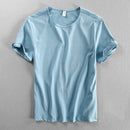 Summer Men Short Sleeve Simple Casual Loose Daily Solid All-Match Sportswear Breathable O-Neck Male T-Shirts