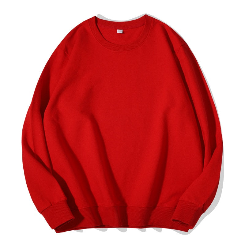 Spring and Autumn Solid Color Round Neck Terry Sweater Men and Women Long Sleeve Pullover Sports Sweater
