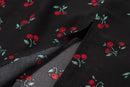 France Sexy Spaghetti Forking Party Dress Indie Folk vintage Cherry Suspender Dress Women