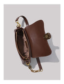 French Vintage Leather Square Bag Women