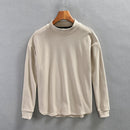 Men Winter Fall Long Sleeve T-shirt High Quality Half Neck Simple Casual Loose Basic Tees Male Bottoming Pullovers