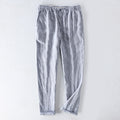 Men Dress Pants Summer New Casual Black Pants Men 100% Pure Linen Loose Solid Trousers Male
