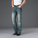 Mens Four Seasons New High-Waist Flared Jeans High-Quality Loose Wide-Leg Casual Pants