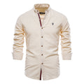 Spring Cotton Social Shirt Men Solid Long Sleeve Shirt for Men Lapel Casual Social Men Shirts