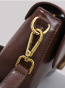 French Vintage Leather Square Bag Women