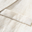 Casual Blazer Men Solid All-Match Suits Jackets Pure Linen Breathable Turn-down Collar Outerwear Coat