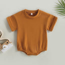 Toddler Infant Boys Girls Clothing Newborn Baby Summer Jumpsuit Playsuit Casual Solid Loose Short Sleeve Romper