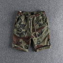 Classic camouflage casual shorts men drawstring, elastic waist, fashionable youth work clothes