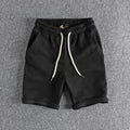 Basic solid casual men shorts, terry comfortable summer sports capris