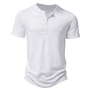Henley Collar Summer Men Casual Solid Short Sleeve T Shirt for Men Polo men High T Shirts