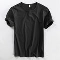 Summer Men Short Sleeve Simple Casual Loose Daily Solid All-Match Sportswear Breathable O-Neck Male T-Shirts
