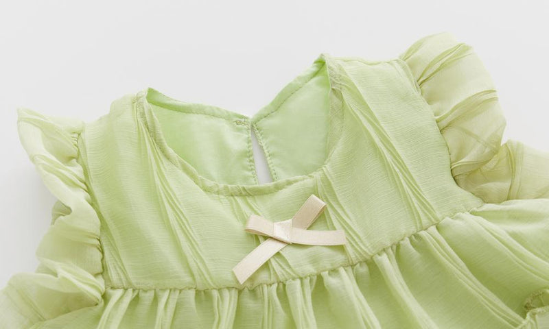 Baby Girl Cake Dress with Hairband Children Summer Flying Sleeve Dresses Kids O Neck Frocks Babies Party Clothes