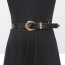 Leather Metal Buckle Long Wide Belt Personality Women Tide All-match Spring Autumn