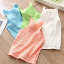 Summer Children Clothing Kids Candy Hollow Out Strapless T-Shirt Beach Vest For Baby Girls