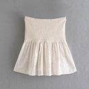 HIgh Street Knitted Patchwork Fashion Indie Folk Spaghetti Strapless Sexy Tshirts Tops Women